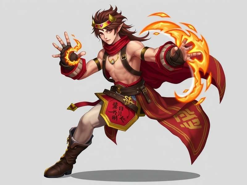 Fervor Fighter's iconic warrior Fervor Fighter main character in combat stance